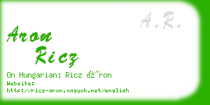 aron ricz business card